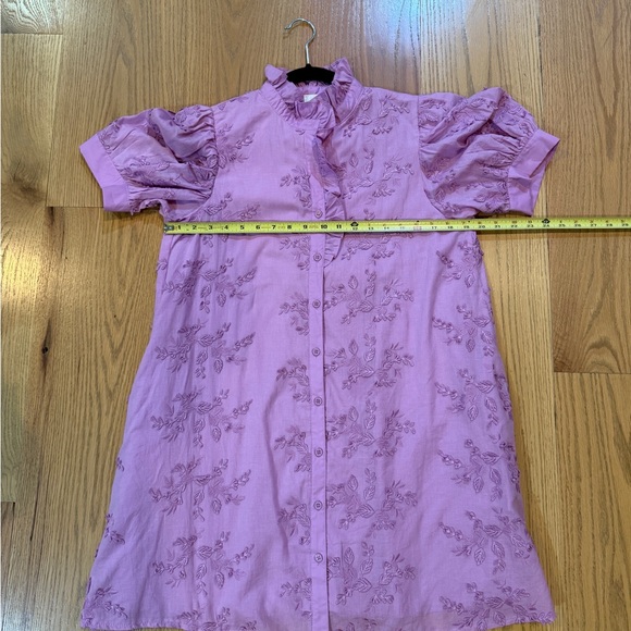 Entro Lilac Embroidered Mini Dress (Lined & with Pockets) - Picture 11 of 14